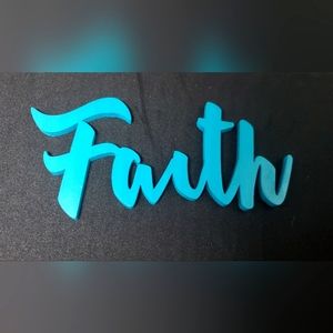 Small Wooden Turquiose "Faith" Sign